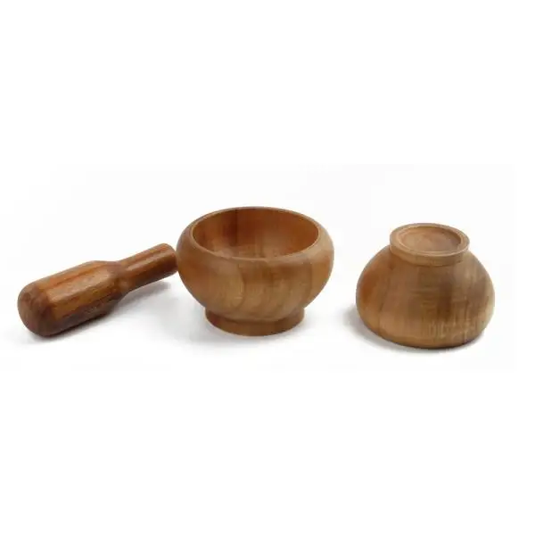 
wooden mini mortar and pestle set 