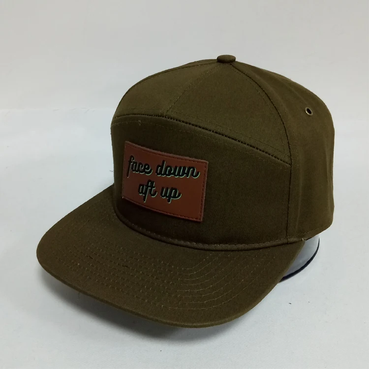 Factory leather patch sport golf caps custom logo men blank cotton Gorros dad hats 7 panel snapback caps