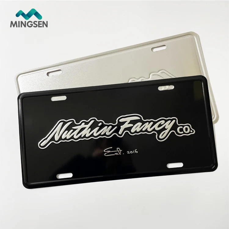Custom embossed car license plate front aluminum metal license plate