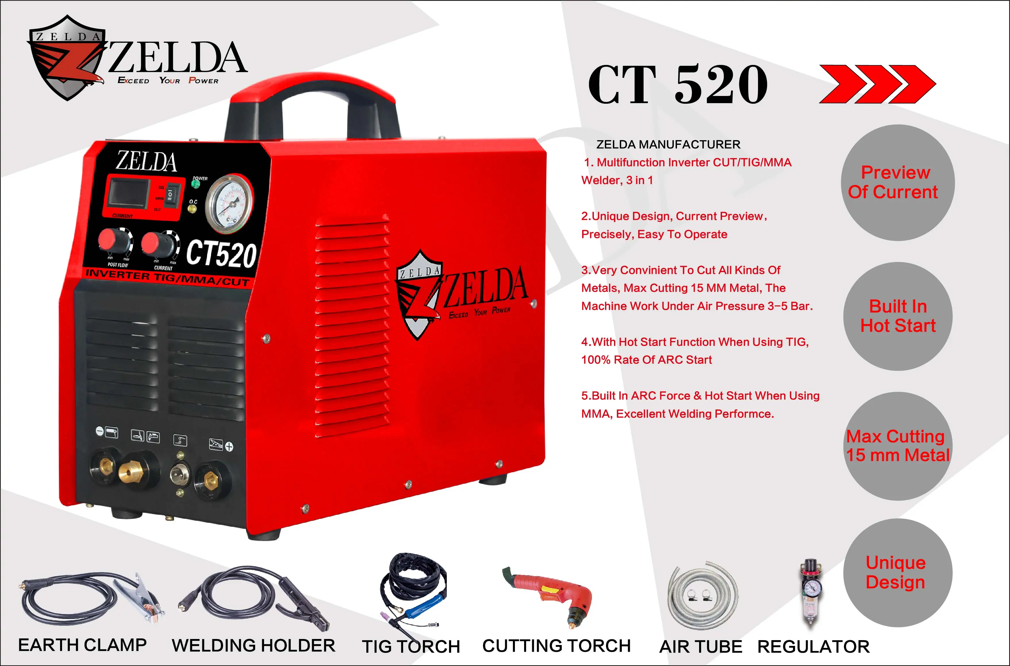 Best selling  3in1 TIG  MMA CUT Plasma Cutter CUT-50  plasma welder 50AMP portable Plasma Cutter
