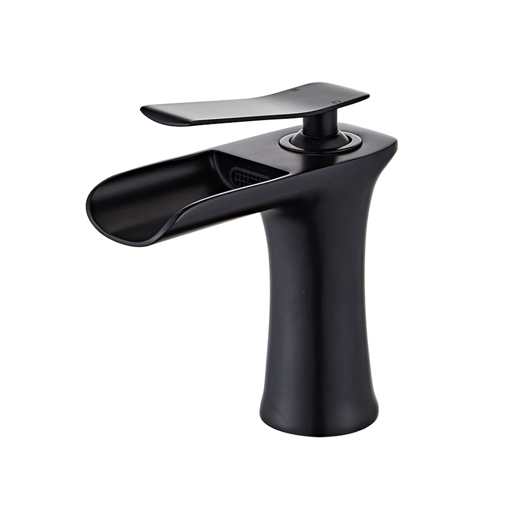 YUNDOOM OEM Torneira Kran Waterfall Black Grifo De Cocina Angle Cock Bathroom Faucet Accessories Griferia Banheiro  Basin Faucet