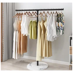 2022 Hot Sale Manufacturer Metal Marble Clothes Rail Drying Rack Floor Garment Display Rack