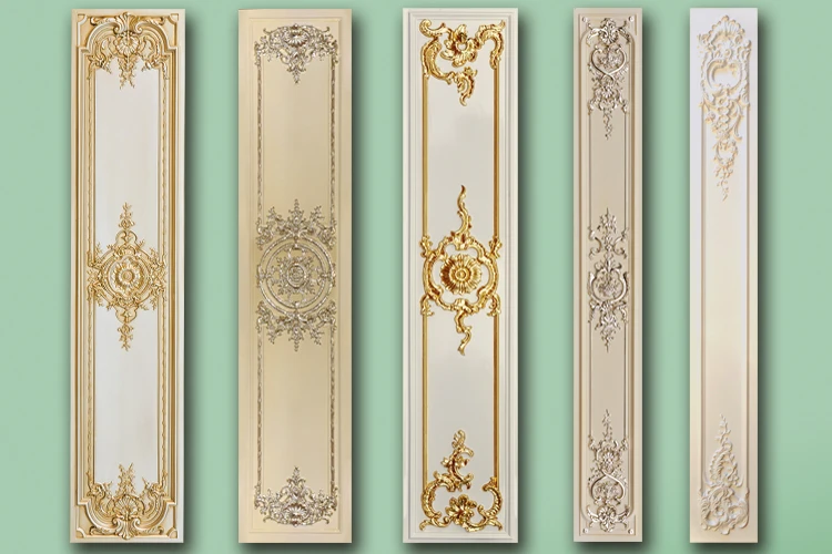 Banruo New Luxurious Style 3D PU Plastic Gold Wall Art Coating Board Panel for Hotel Home Decoration