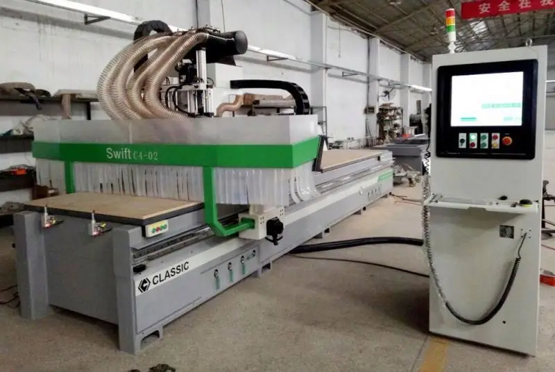 Multi spindles atc cnc nesting router wooden office furniture kitchen cabinet making cnc 1325 machine woodworking with 2 saws