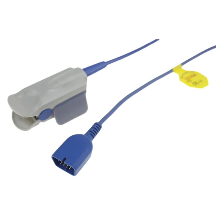 TEVEIK original adult finger clip spo2 sensor cable for Nihon Kohden 9pin