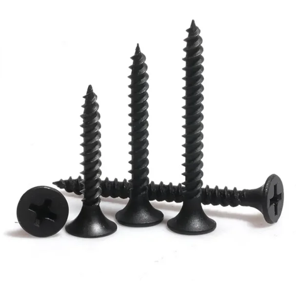 China Manufacture bugle head  fine/coarse thread Black Oxidation Countersunk Screw 6# 8#