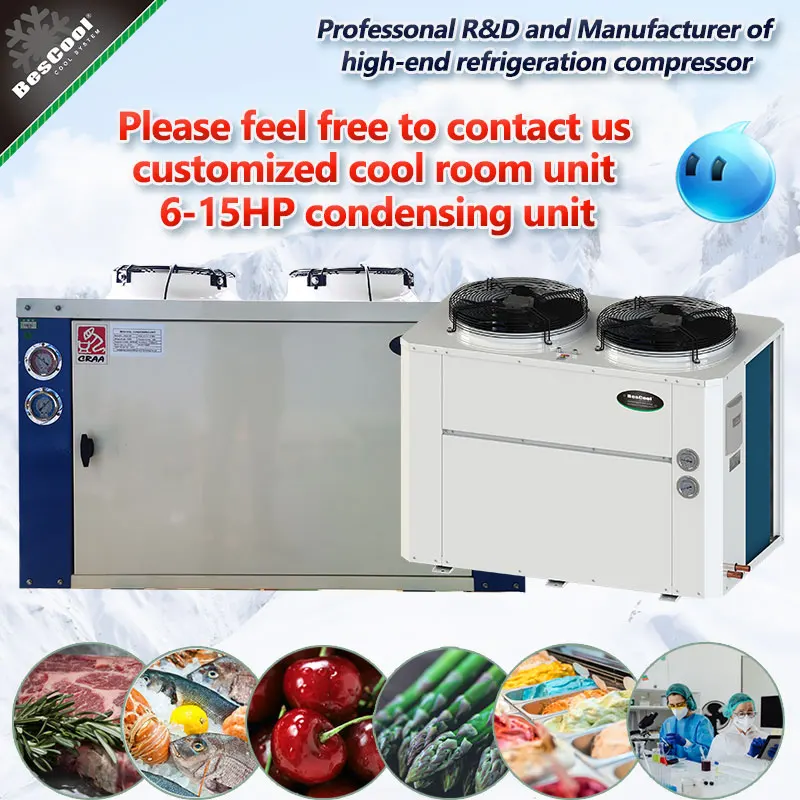 Energy saving cold room box type twin top blowers freezer condensing unit ZB58KQ cope-land compressor 8HP condensing system