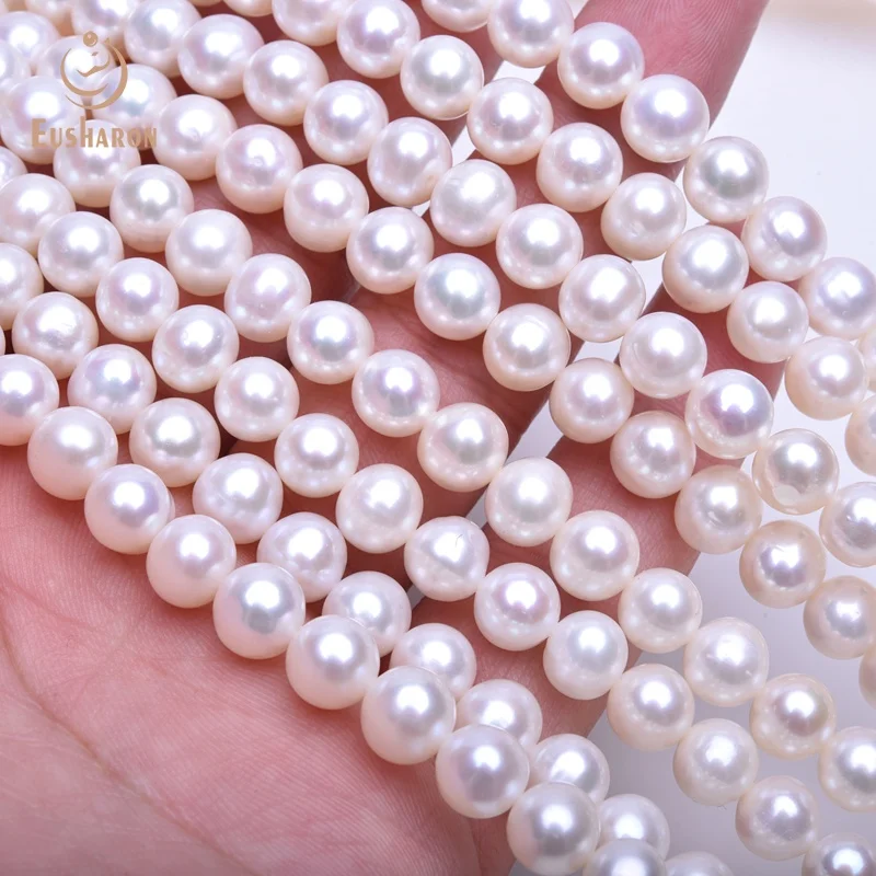 Wholesale 8-9 A+ White  Color Near Round Freshwater Pearl Beads Strand Of Women