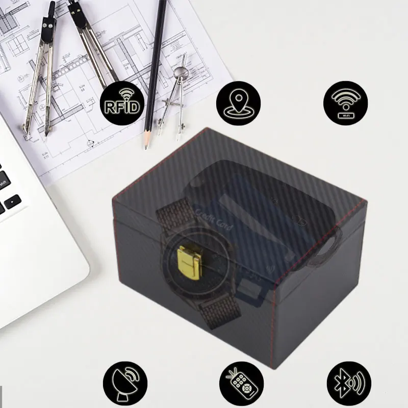 Handmade High Quality Leather Keyless Car Signal Blocker Box RFID Case Faraday Box