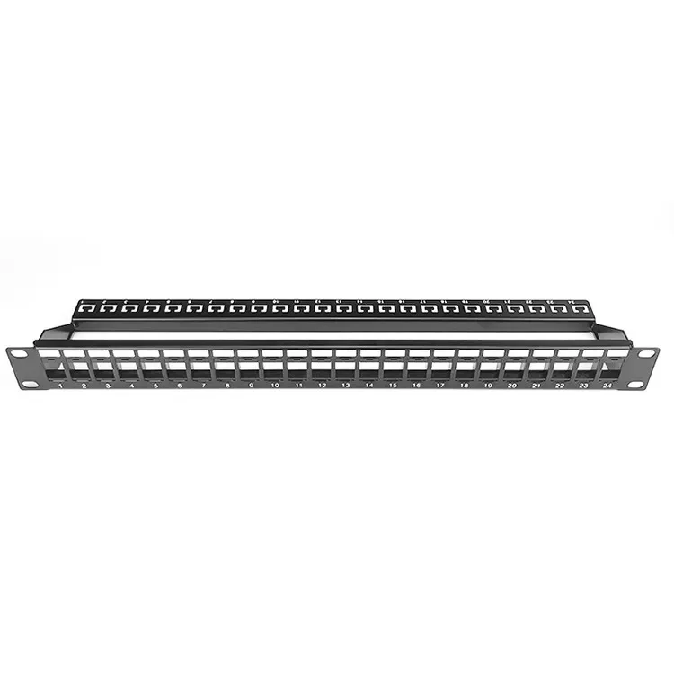 1U UTP Blank 24port patch panel with back bar unshielded Modular distribution frame empty frame patch panel