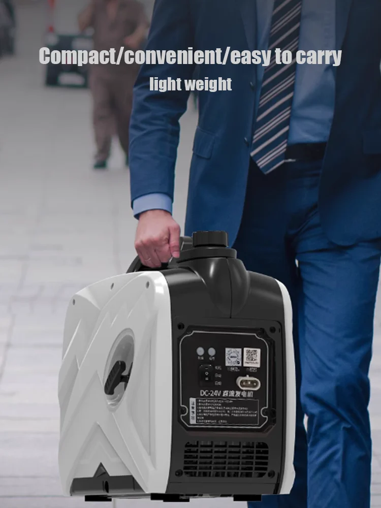 Gasoline portable parking generator 24V silent alternator 12V mini hidden air conditioning car mounted self start and self stop