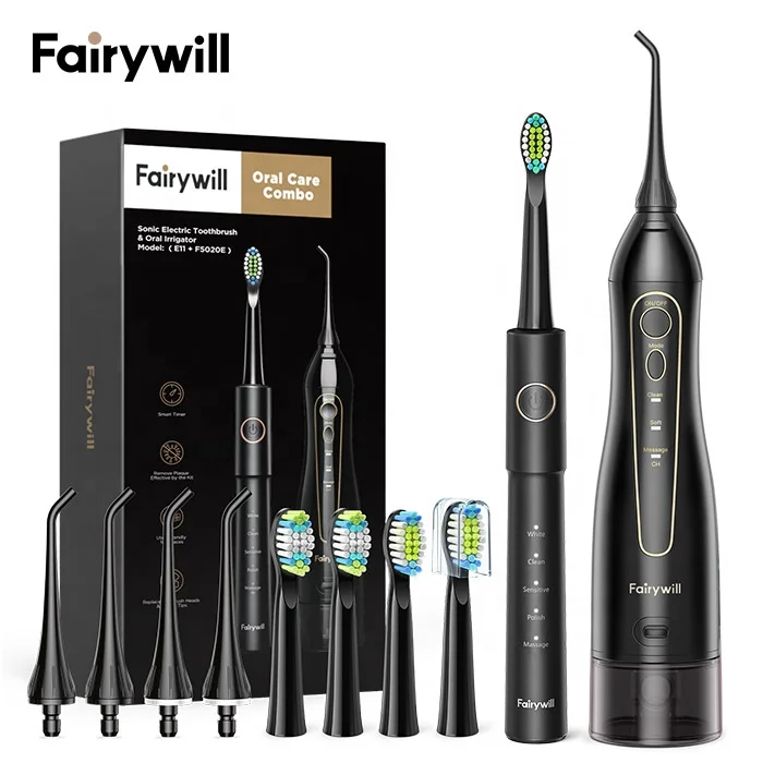Fairywill FW 5020E + E11 оптовая продажа, электрическая зубная щетка и водный Флоссер