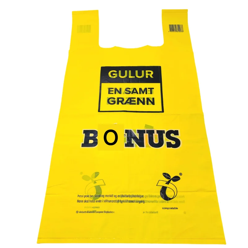 100% biodegradable compostable cornstarch PBAT Eight Kangaroos Vest Shopping  T-shirt bag