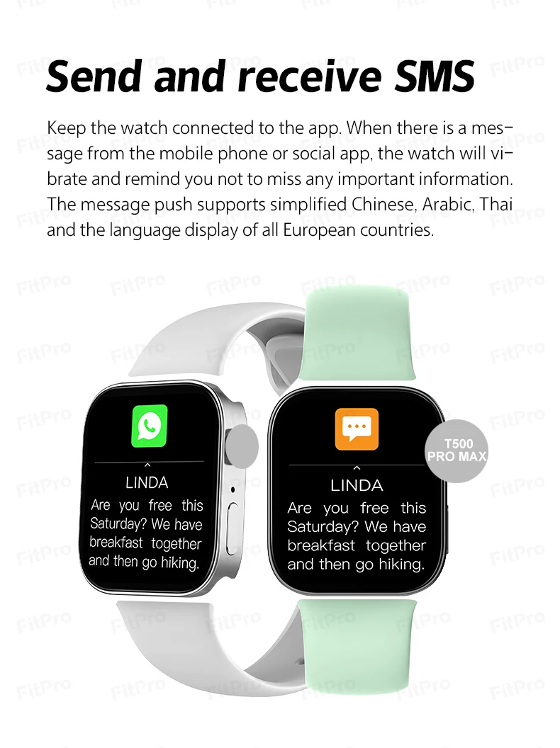 Series 7 Android IOS Smartwatch T500+pro Mobile Watch  T500 Pro Smart Watch T500  Reloj Inteligente Smart Watches