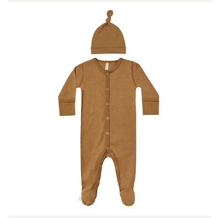 Spring Fall Ribbed Baby Clothes Sleep Suits Boy Girls Newborn Baby Footie Rompers Jumpsuit High Quality Women Cotton Baby Romper