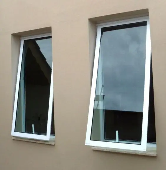 Low Price Hung Window FRAME Optional Automatic Pivot Hinged Windows Aluminum or PVC Awning Top Hung Window