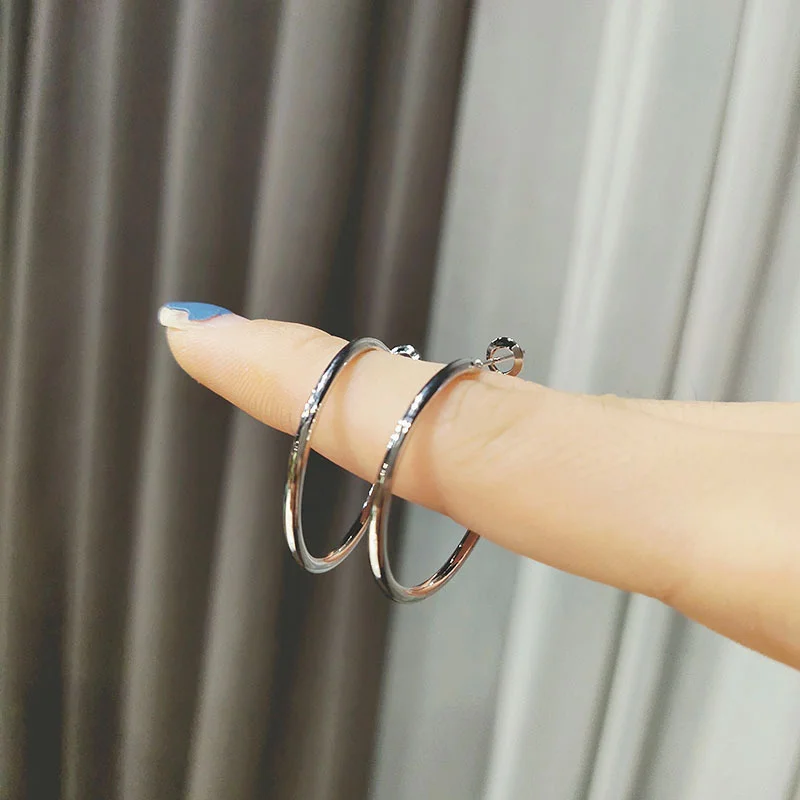 3-7cm 925 Silver Needle Large Hoop Earrings Fashion Ear Ring Exaggerate Circle Round Loop Earring for Women