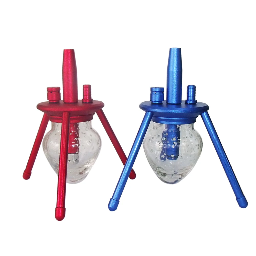 Hot sale smoking small glass hookah shisha aluminum chicha portable shisha tripod hookah