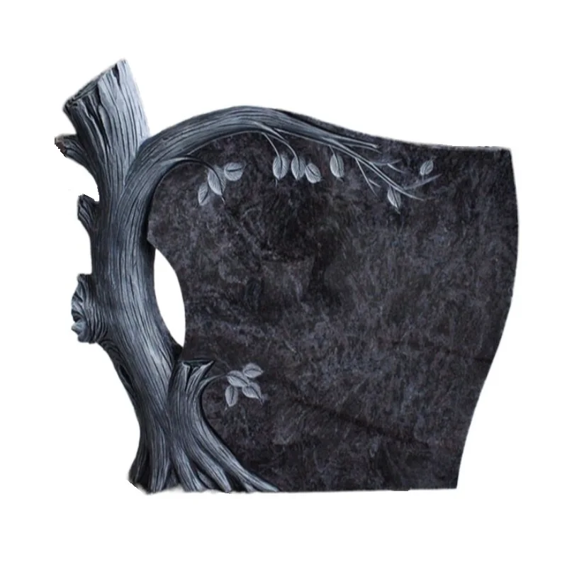 Western Style Bahama Blue Granite Entraving Tree Cemetery Headstones