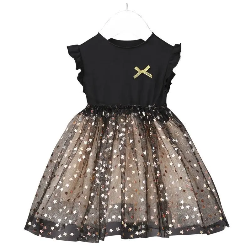 Girls dress summer Korean version of Kids mesh tutu super fairy star gauze new Princess Skirt