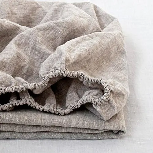 Customized wholesale 400TC100% French linen stone-washed linen, heavy linen OEKO TEX bedding set bed sheet