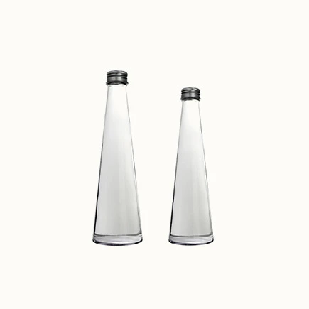 250/300ml Clear Beverage Glass Bottles Screw Cap Sealed Empty Glass Beverage bottle Conical Flask bottle for Juice