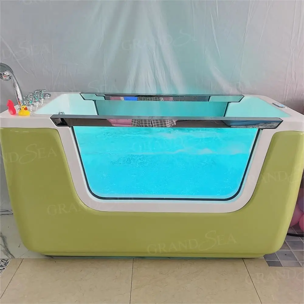 Hot Sale Indoor Whirlpool Massage Spa Bathtub Multifunctional Acrylic Freestanding Baby Bathtub LED Bathtub System