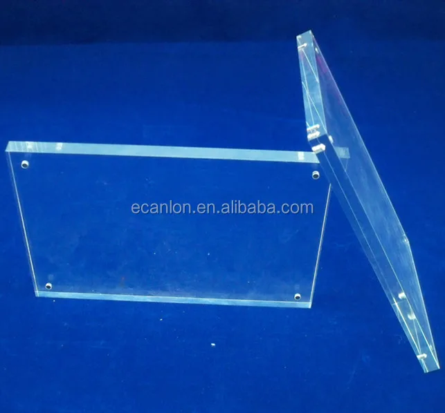 Clear perspex 4x6 frameless picture frames, magnetic clear acrylic picture frame