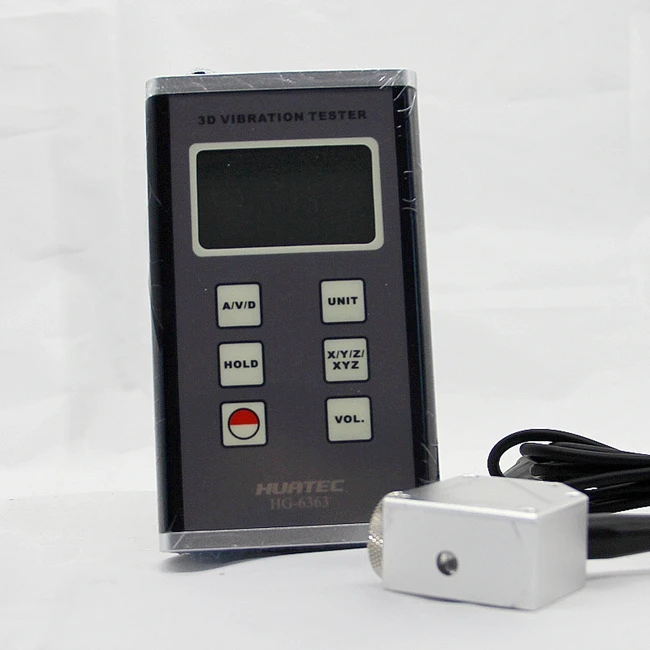 3D XYZ Digital Portable Vibration Meter HG-6363 3 Axis Piezoelectric accelerometer