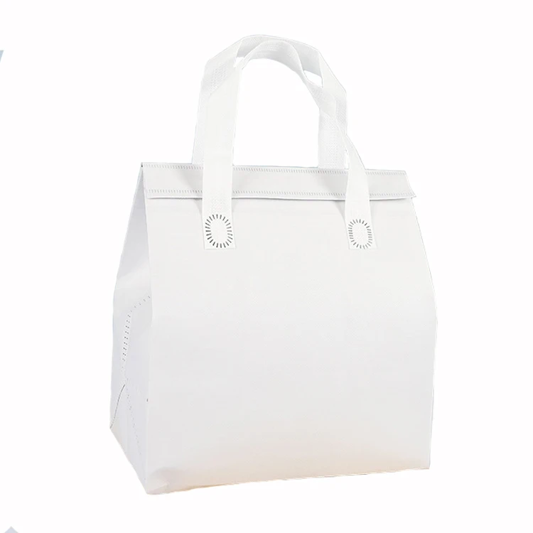 colorful film coated catering take out thermal bag custom logo aluminum foil cooler bag non woven portable lunch bag