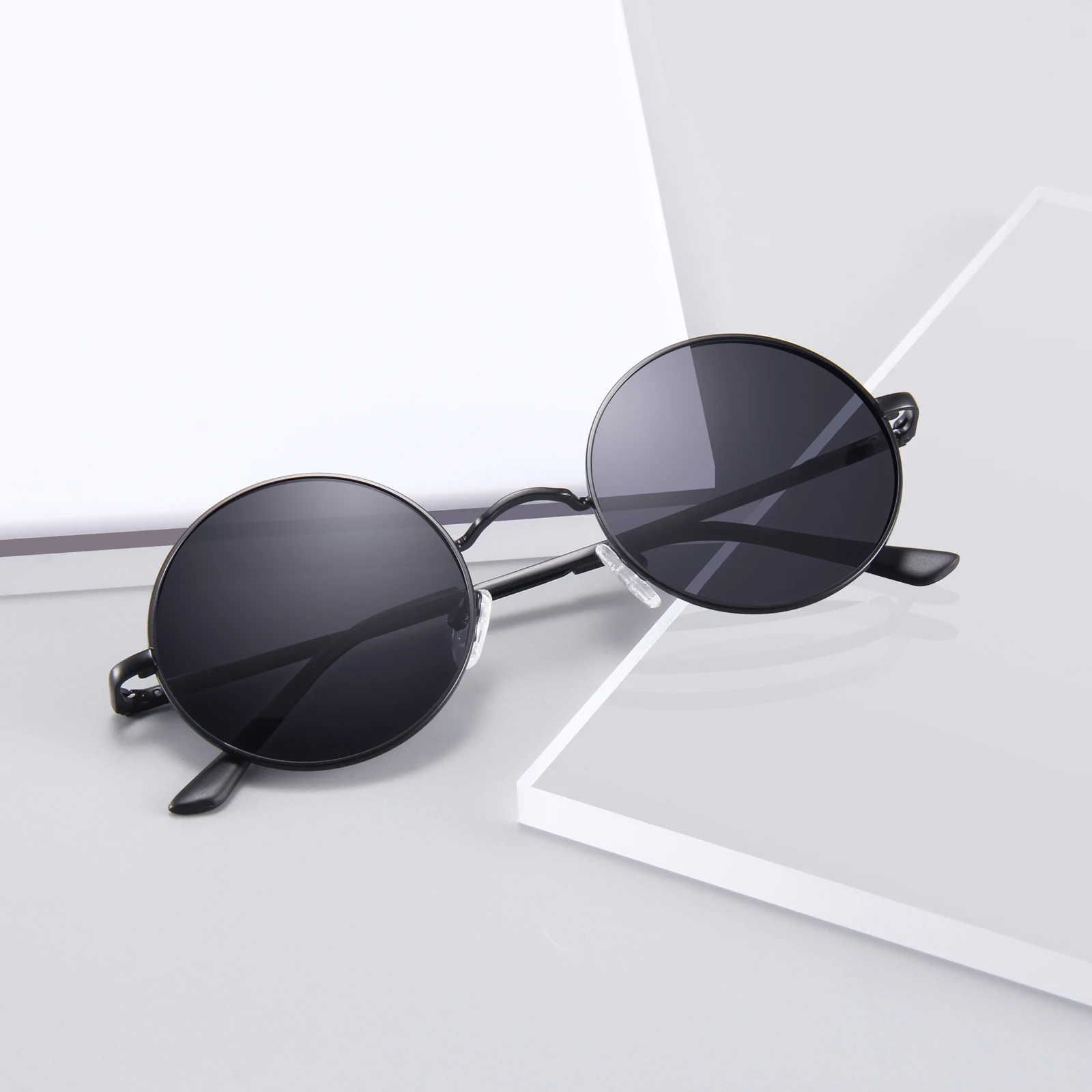 new fashion mirrored italian circle metal frame round vintage sunglasses