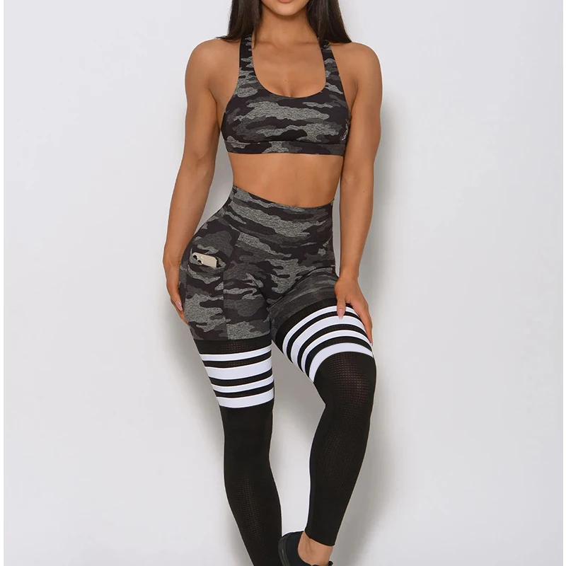 Bless 2022 womens unique yoga sets gym fitness sets tummy control woman yoga set