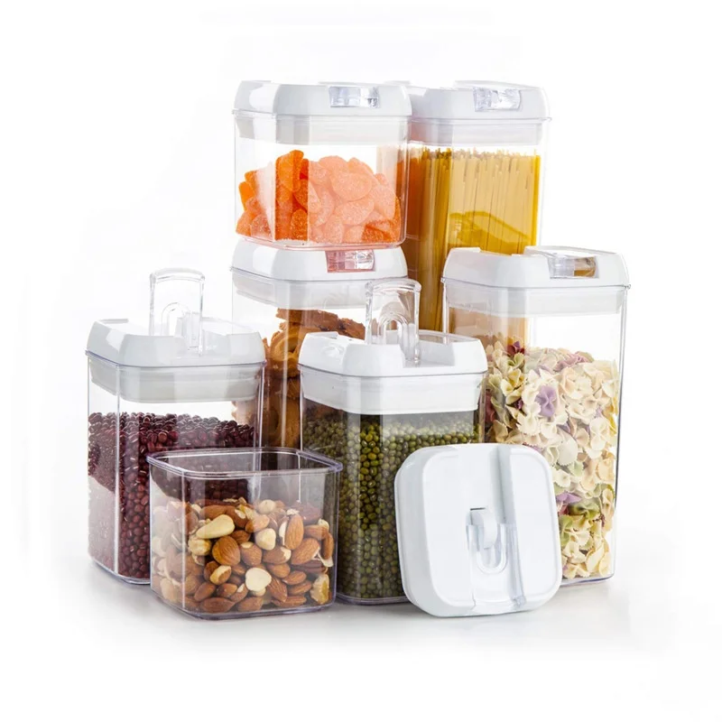 BPA Free Airtight Storage Container Easy Open Lids Cereal Seal Pot Dry Food Storage Containers