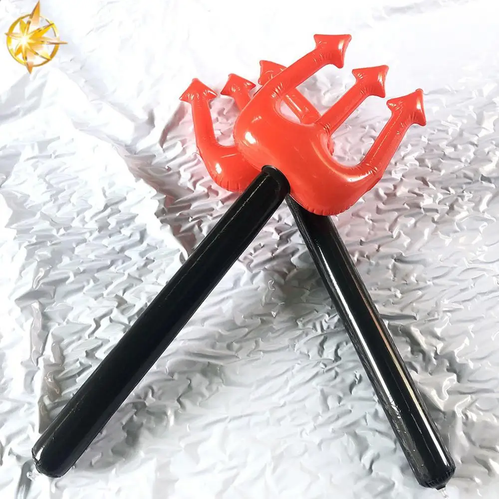 PVC children inflatable fork Halloween devil trident party toy