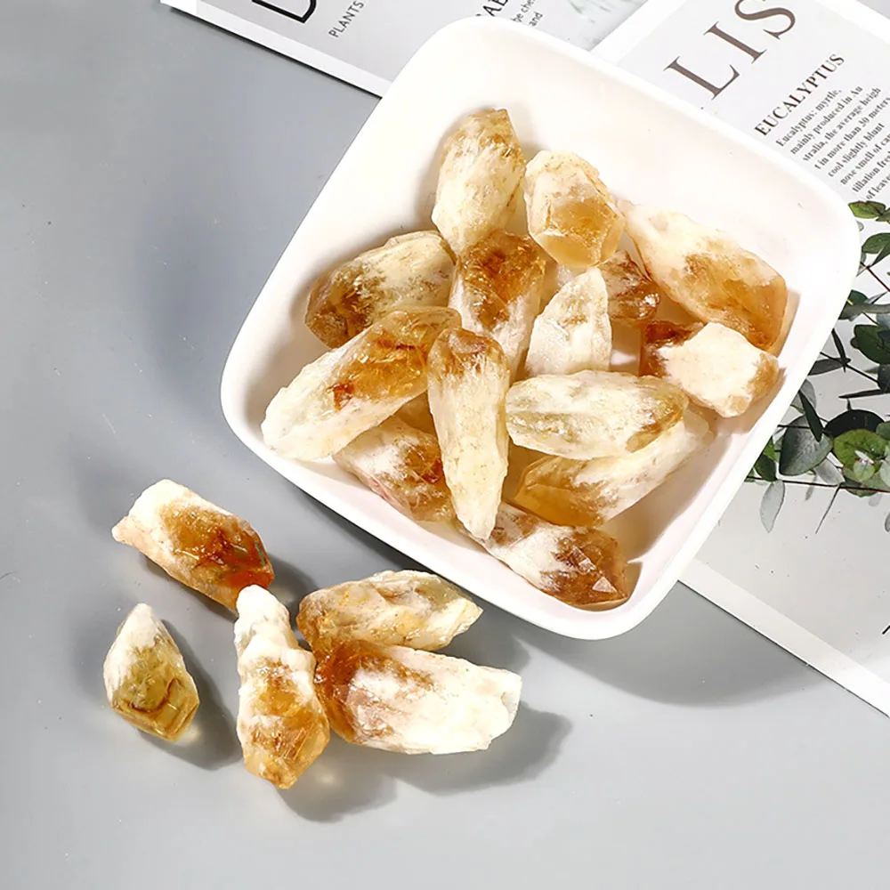 Natural rough Brazilian topaz teeth wholesale high quality Brazilian citrine teeth crystal raw stone