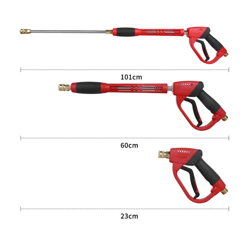 Оптовая продажа 5000psi губка для мытья автомобиля высокого пистолету мойки высокого давления с 1 шт. прямые и изогнутые палочка 5 цветов сопла и медный разъем