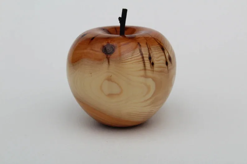 Collectables Fruit Ornaments Wooden Apples Wood Decorative Accents wooden fruits