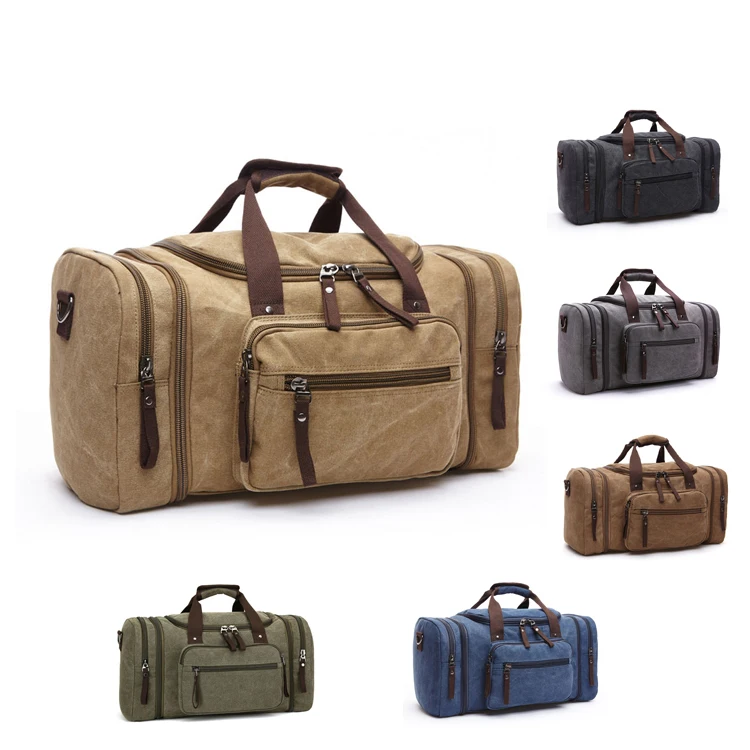 Men Weekender Overnight Bag Travel Backpack Canvas Rucksack Vintage Duffel Bag Reversible Canvas Tote Bag