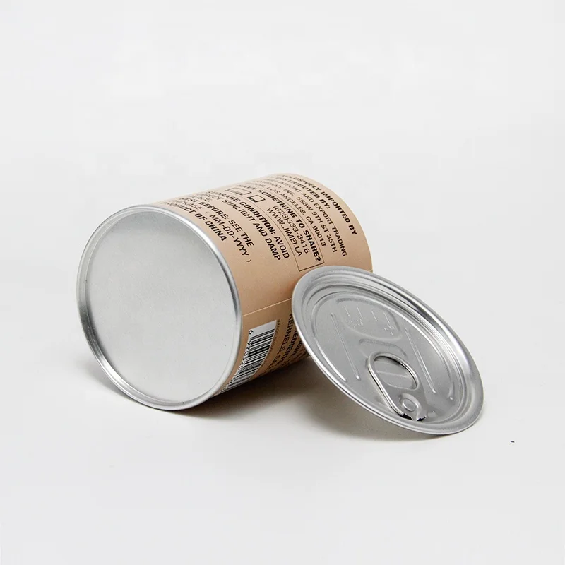 Перерабатываемые пищевые продукты/фрукты/упаковка орехов бумажные композитные банки с легкими открытыми концами/из алюминиевой фольги EOE