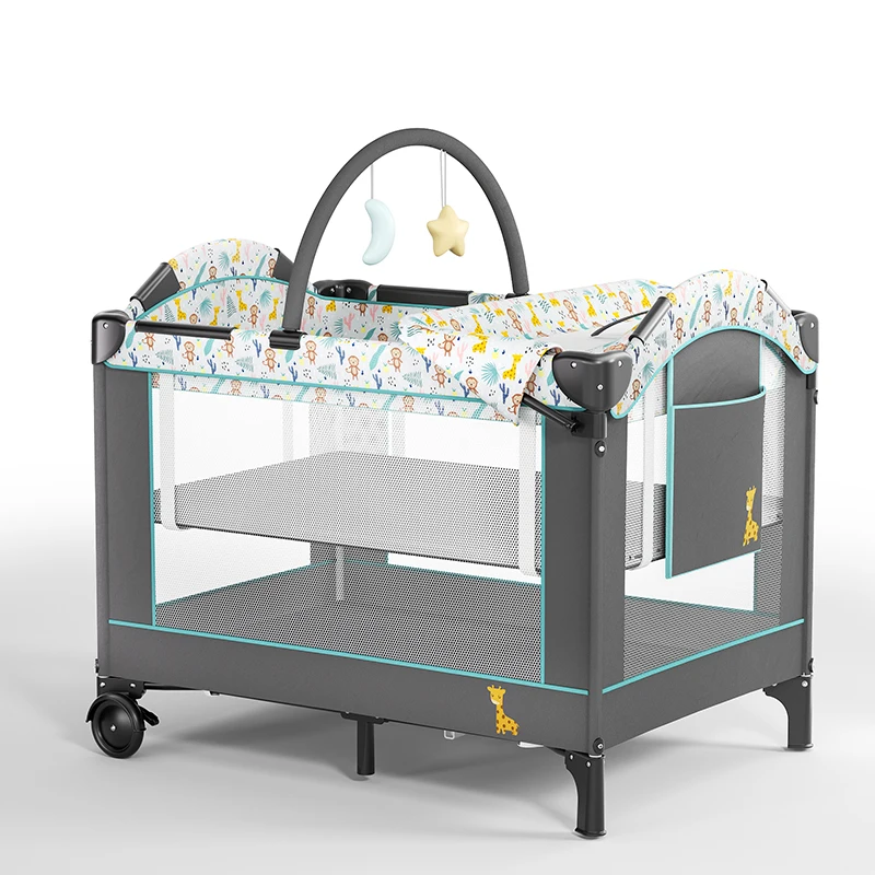 Детская кроватка-манеж на заказ Роскошная детская кроватка кровать с игрушечным баром