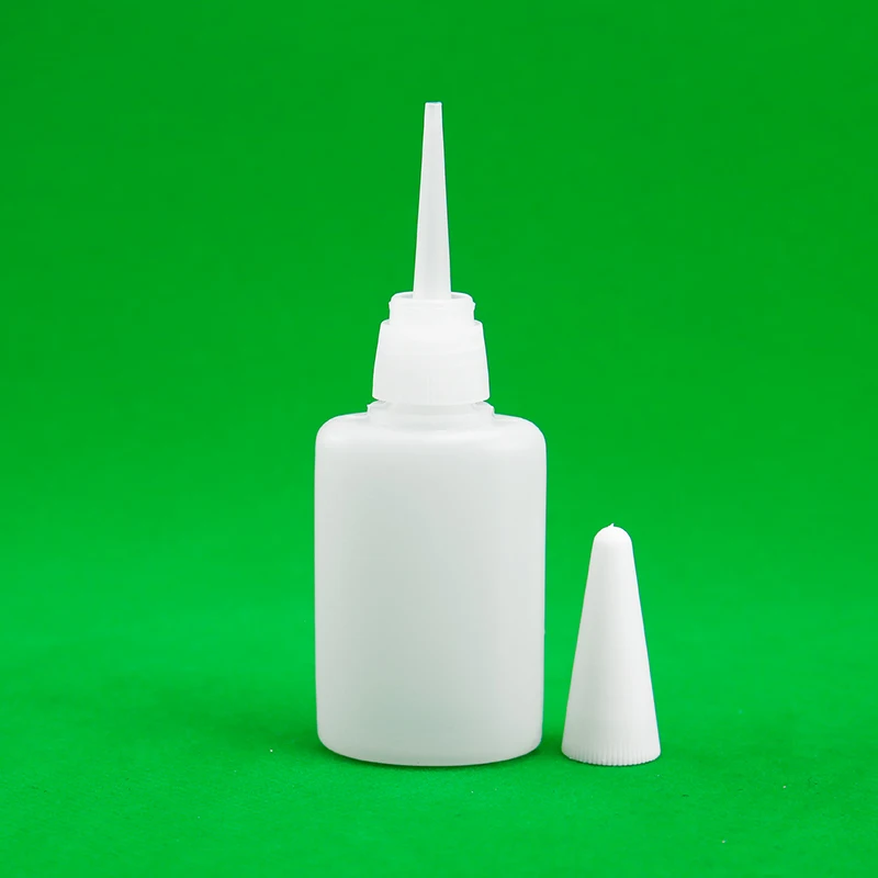Super Cyanoacrylate Glue Bottle HDPE Plastic Empty Tube with Cap for Chemical Use Sealed with Screen Printing Surface