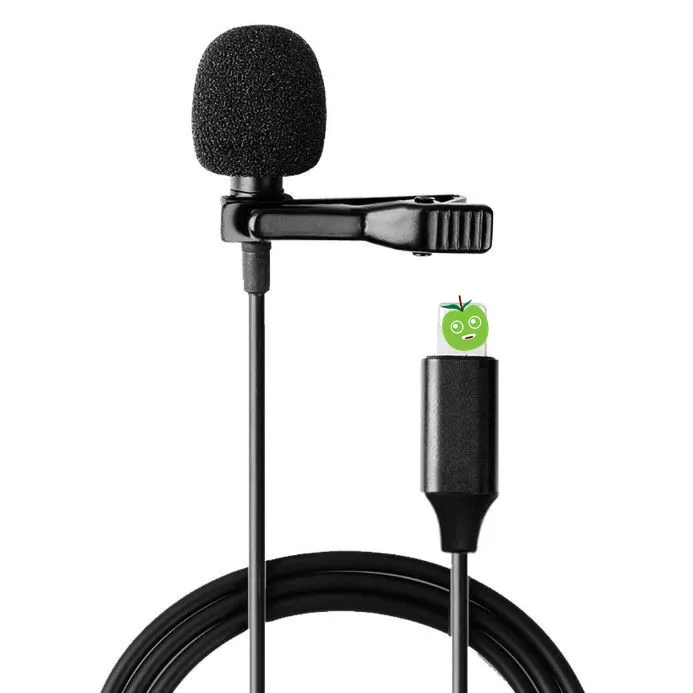 1.5m Portable Mini Stereo hifi sound Clip Lapel 3.5mm Type C mic Wired Mobile lavalier microphone microfone de lapela