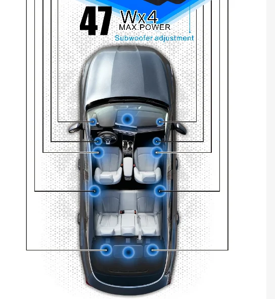 Автомобильный усилитель звука DSP 4x47 Вт мощный для