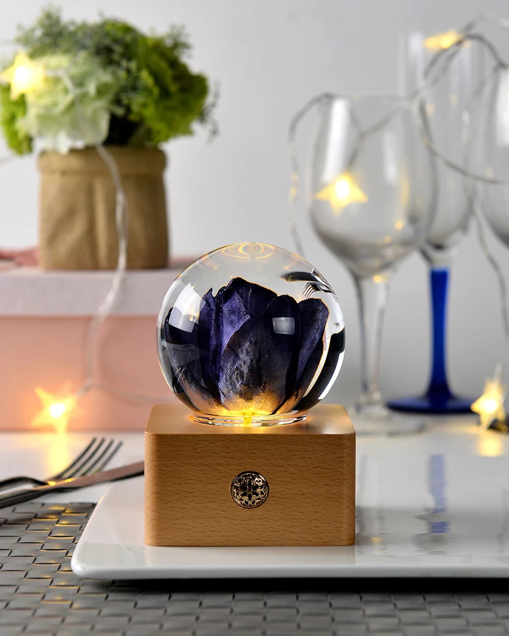 Unique Hot Item Novelty Gifts 2024 Trends New Years innovative Product Ideas Real Flower Night Light Holiday Festival Gift Sets