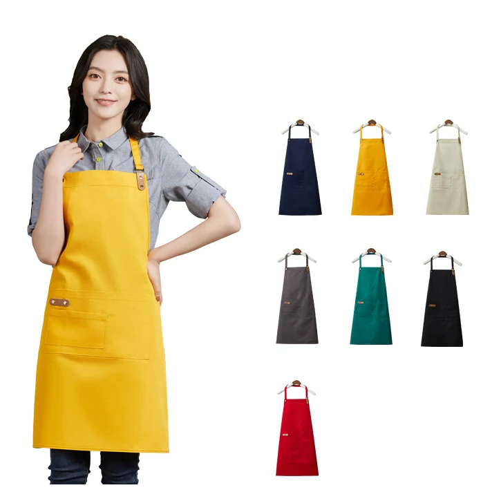 Customized logo for apron, pure cotton waterproof apron, canvas thickened work clothes, advertising apron, customized