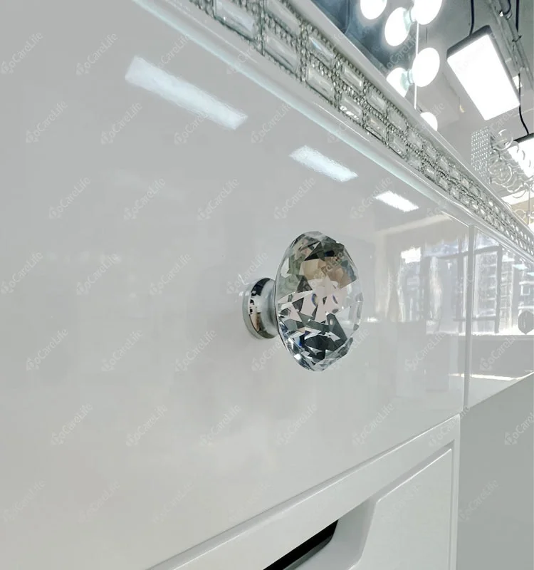 Customized Newly vanity desk makeup table Hollywood mirror furniture vanity dressing table with all lighted drawers