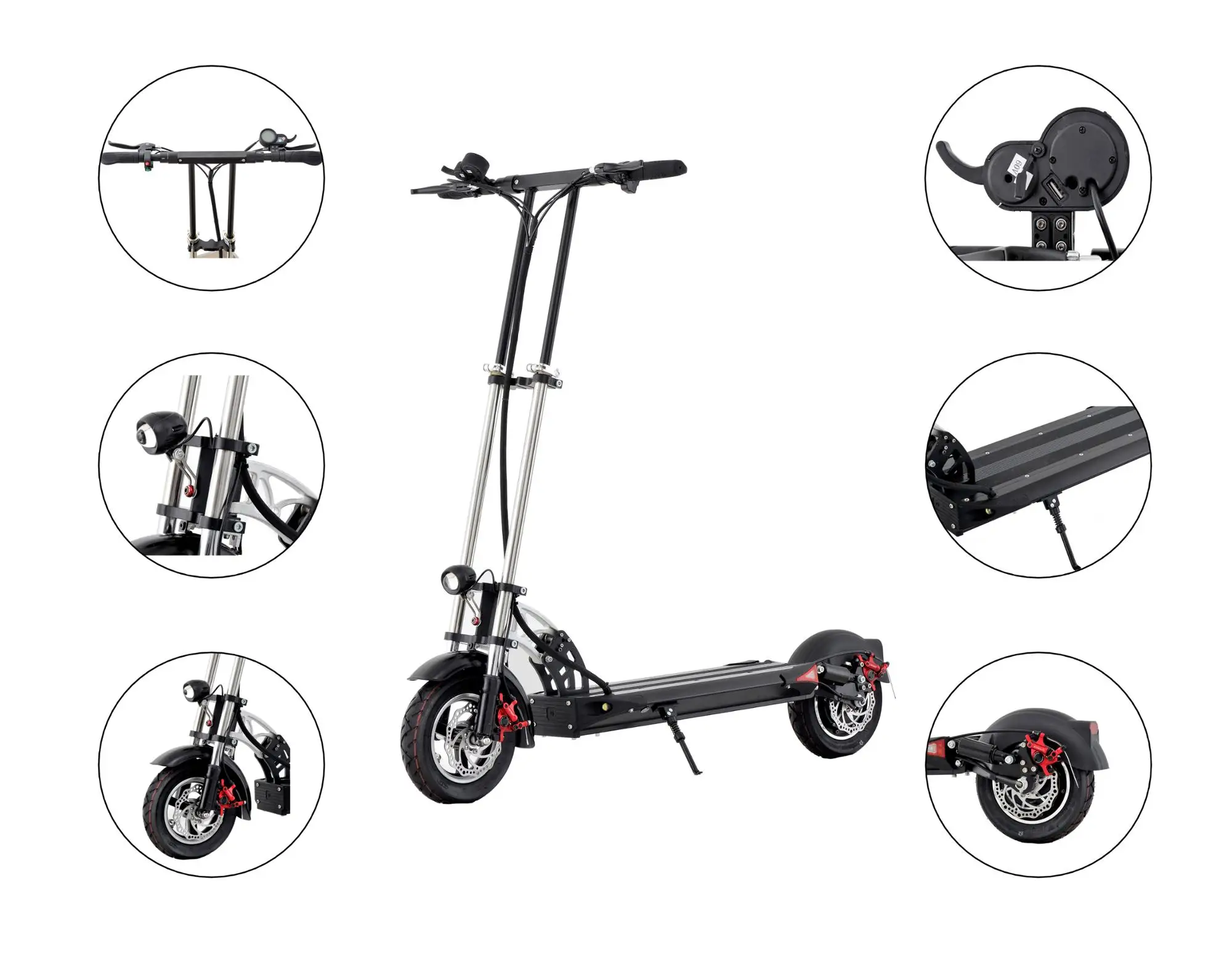 
600W scooter with double poles driving long distance 