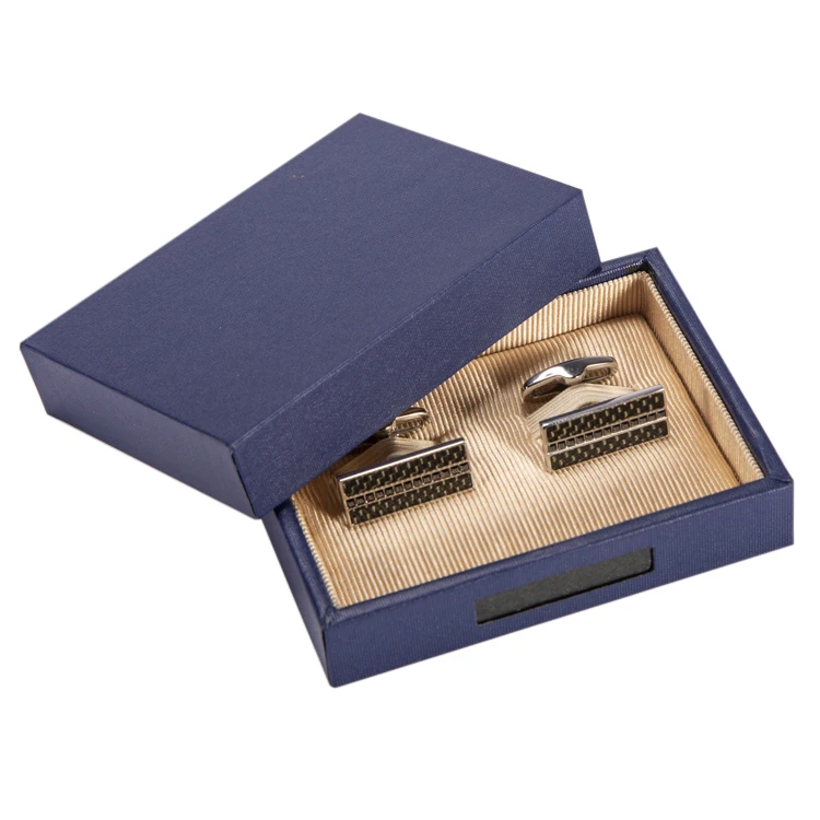 In Stock Blue Black Exquisite Double Cufflink Box With Heaven and Earth Box