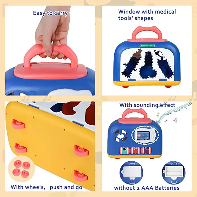 Pet Care Cage Play Set  20 PCS Vet Clinic and Doctor Kit for Kids Doctor Medical Pretend Role Play Dog Grooming Toys
