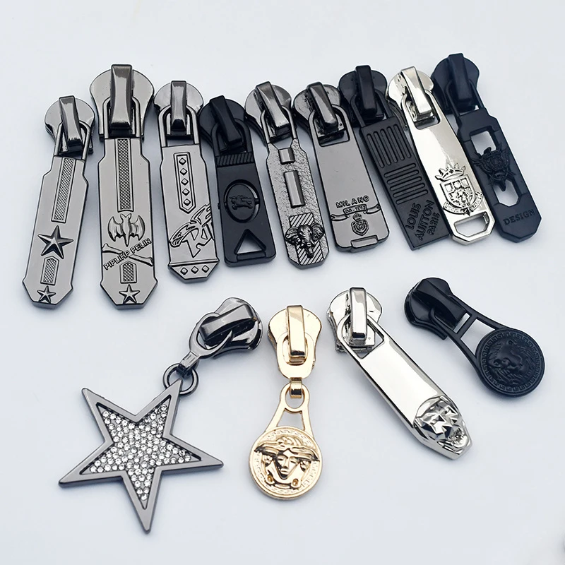 Пользовательские металлические этикетки, застежки-молнии, Съемники для металлических этикеток, застежка-молния